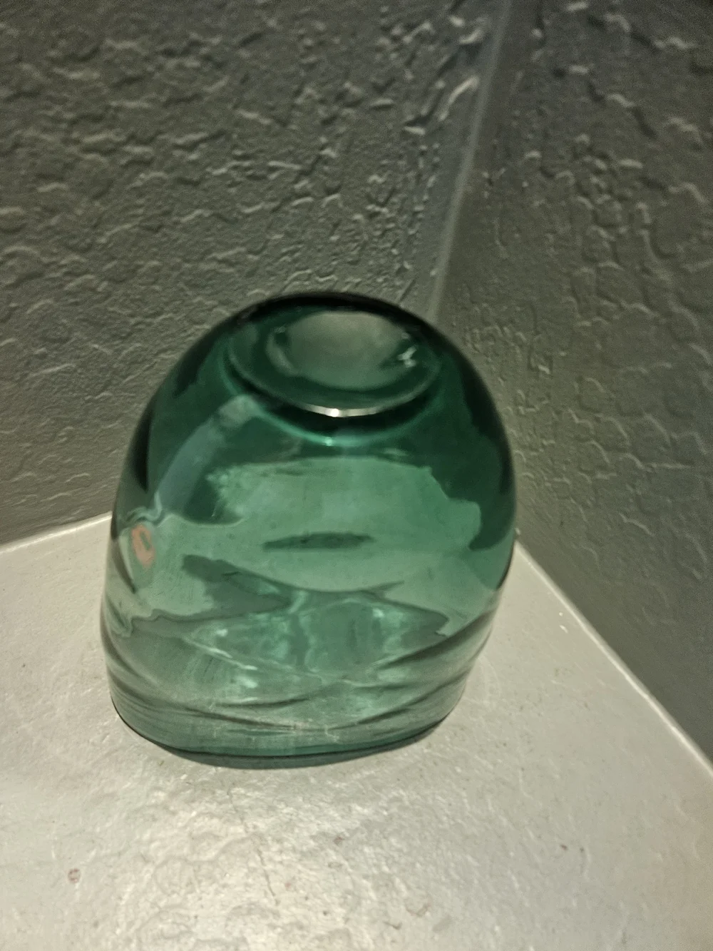 Blue Green Textured Glass Vase 8